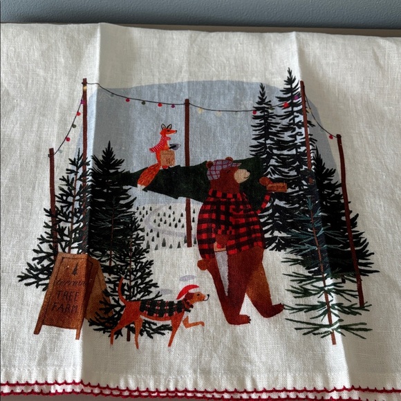 NWOT Anthropologie by Terrain May We Fly Tree Farm Friends Dish Towel - Picture 9 of 11